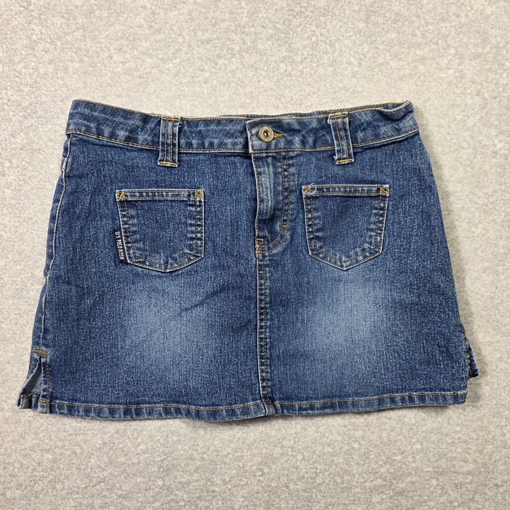 Vintage U.S. Polo Assn Mini Skirt Womens 7/8 Denim Boyfriend Style Casual Preppy